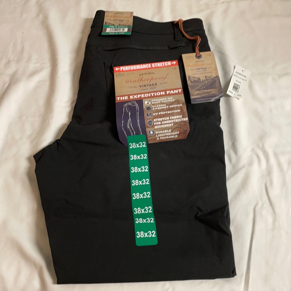 Weather proof vintage performance pants men 38x32